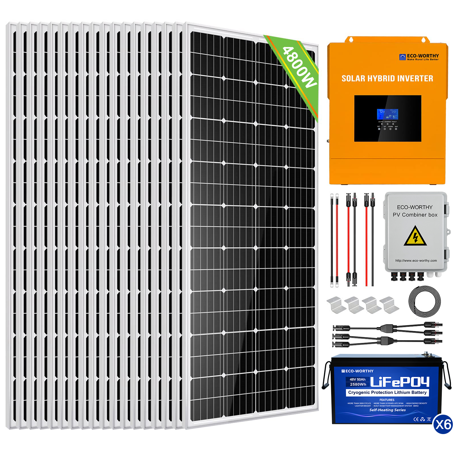 4800W 48V Complete MPPT Off Grid Solar Panel Kit